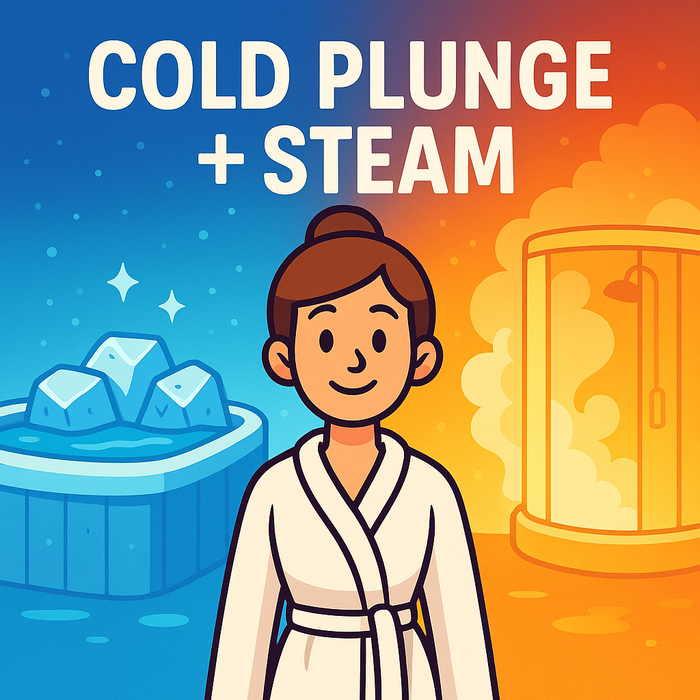 Cartoon on Cold Plunge + Steam Shower Routine: Why This Powerful Combo Works - by Opulent Recreations