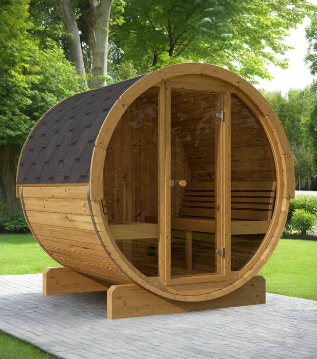 SaunaLife Ergo Series Barrel Sauna with Glass Front